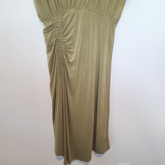 Anthropologie Ruched Modal Maxi Dress Green Cinched Waist Size Small - Picture 8 of 13